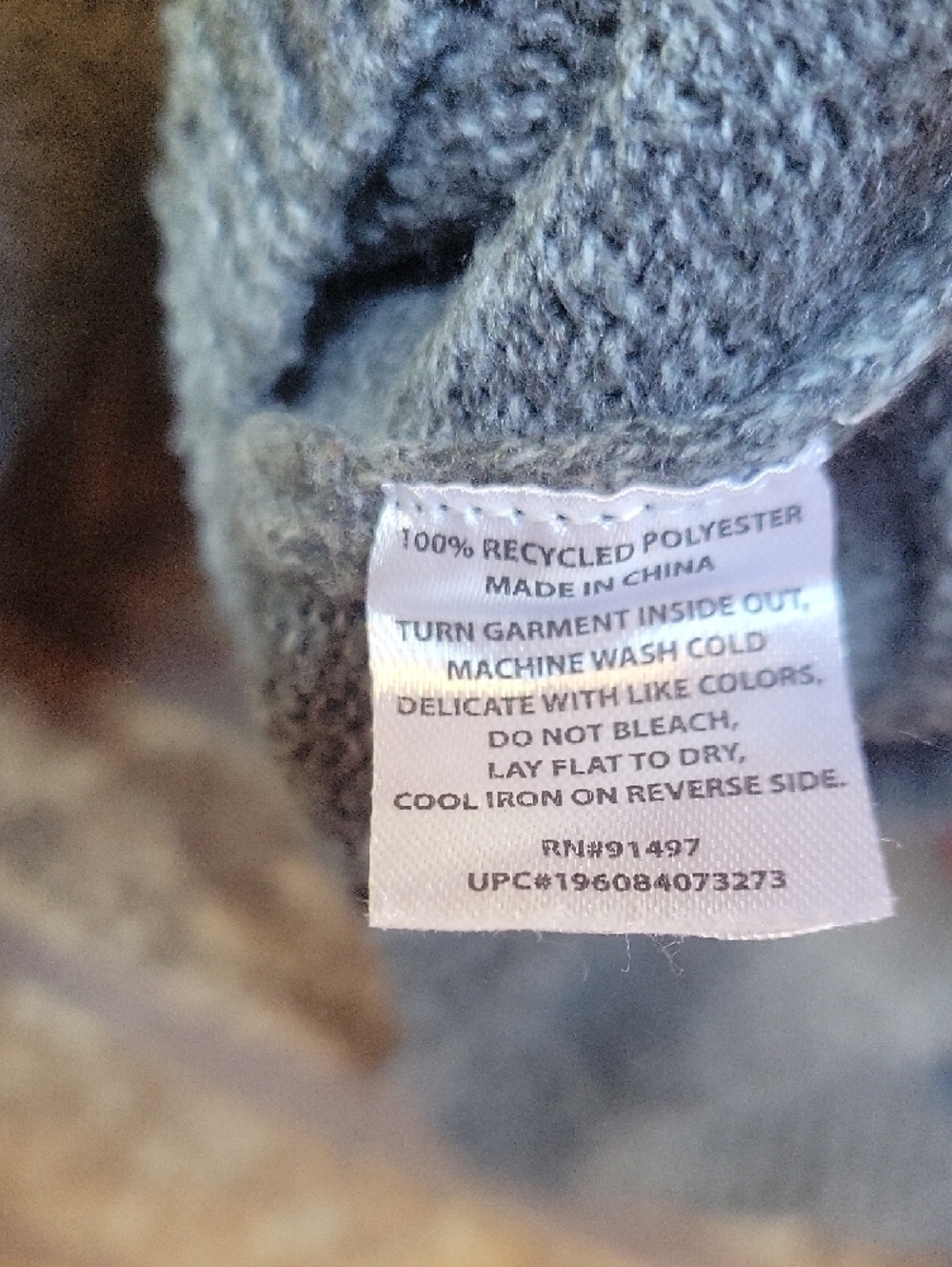 State of Mine Gray Crewneck Sweater with Orange Pumpkin Motif Size Medium - Picture 8 of 10